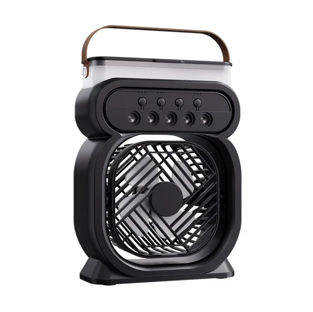 Portable 3-in-1 Mist Fan & Air Cooler - LED Night Light & Humidifier